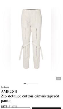 Ambush Zip-detailed Cotton Canvas Tapered Pants